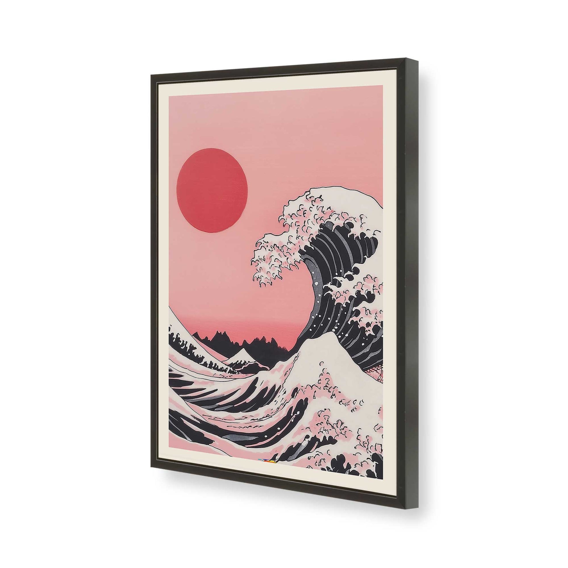 [Color:Satin Black], Picture of art in a Satin Black frame of the corner