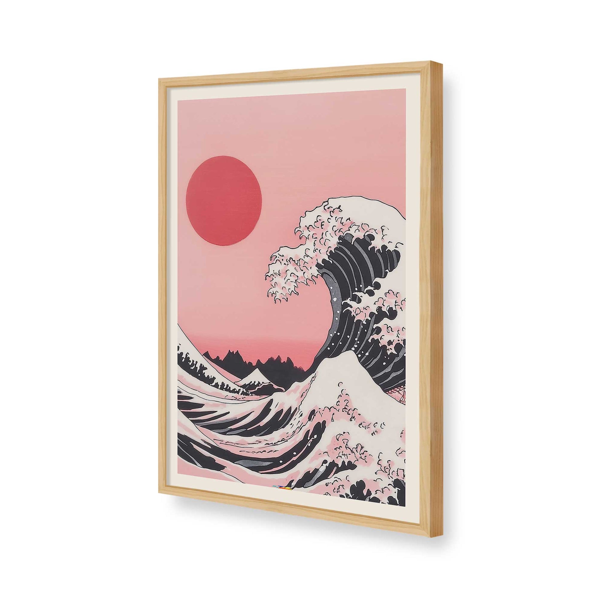 [Color:American Maple], Picture of art in a American Maple frame of the corner