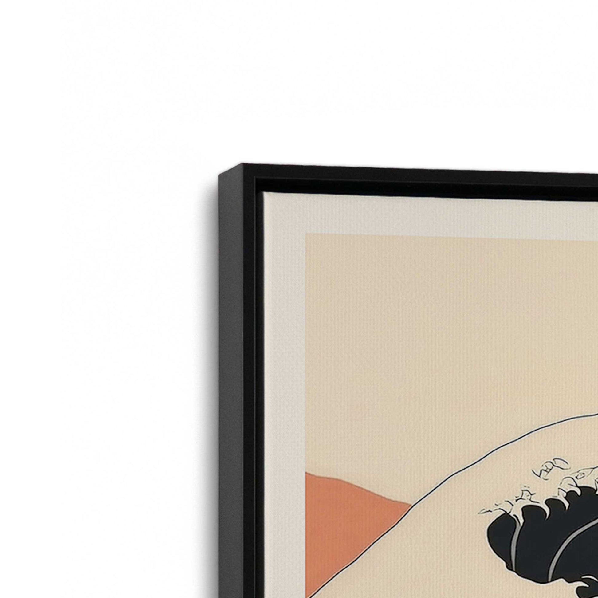 [Color:Satin Black], Picture of art in a Satin Black frame at an angle