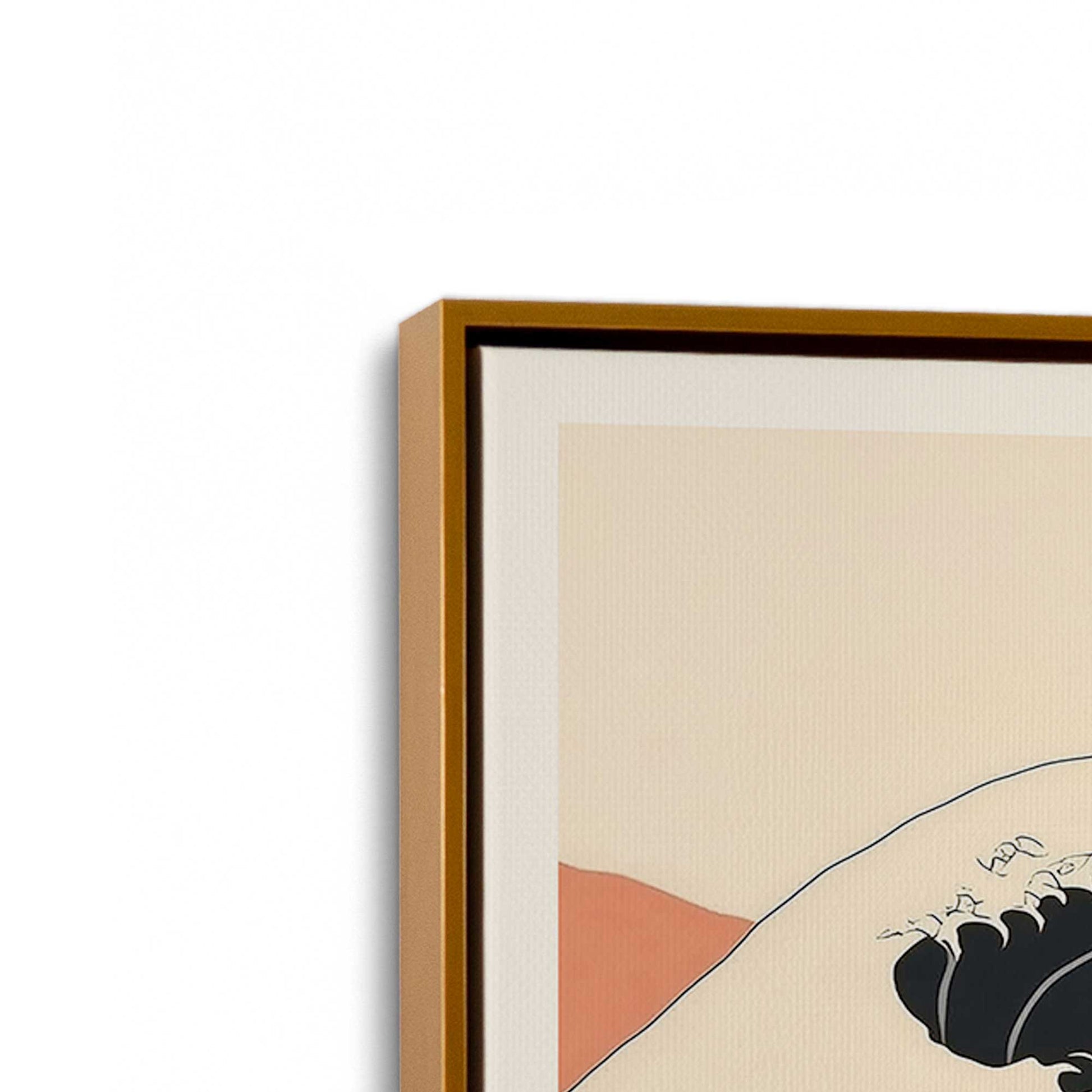 [Color:Polished Gold], Picture of art in a Polished Gold frame at an angle