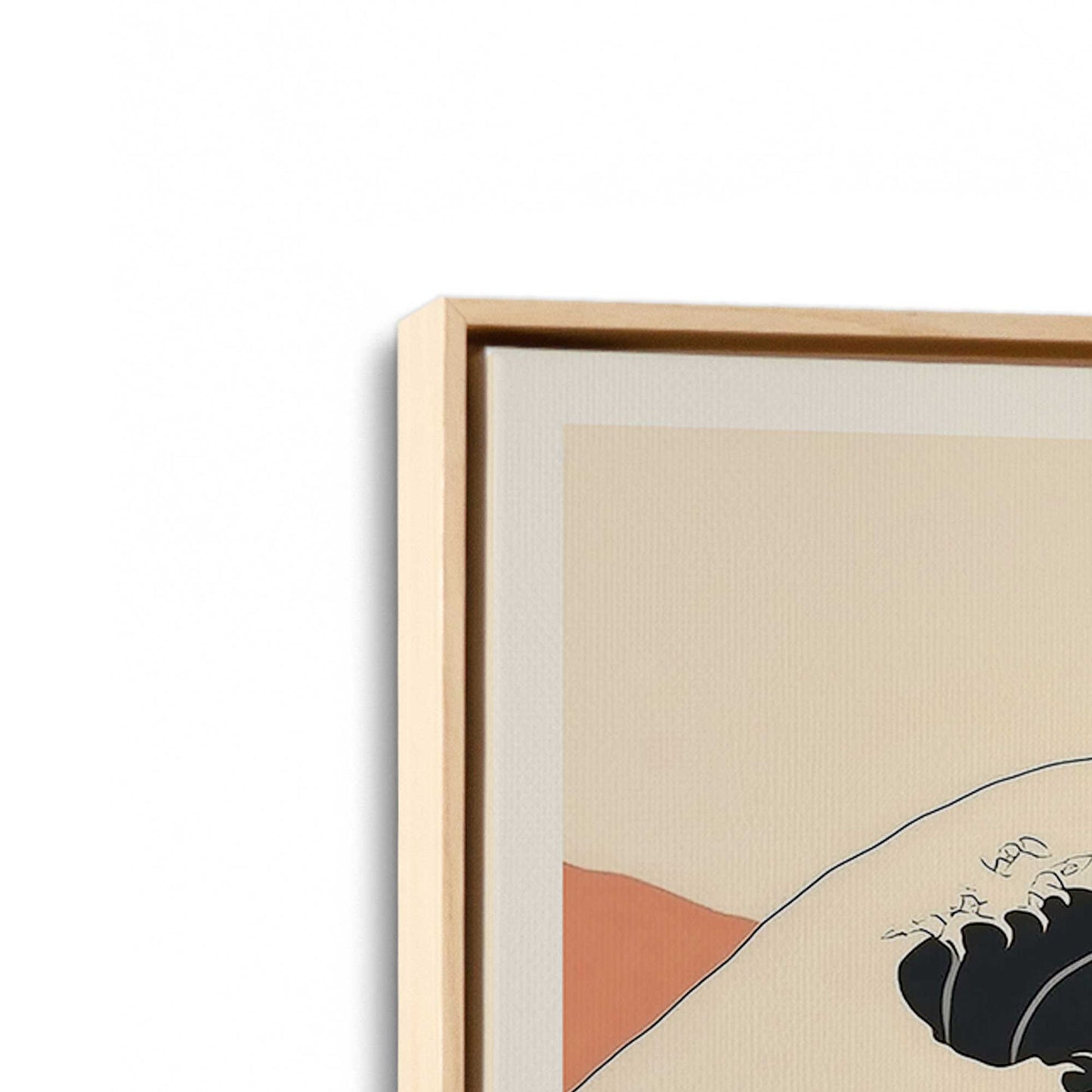 [Color:American Maple], Picture of art in a American Maple frame at an angle