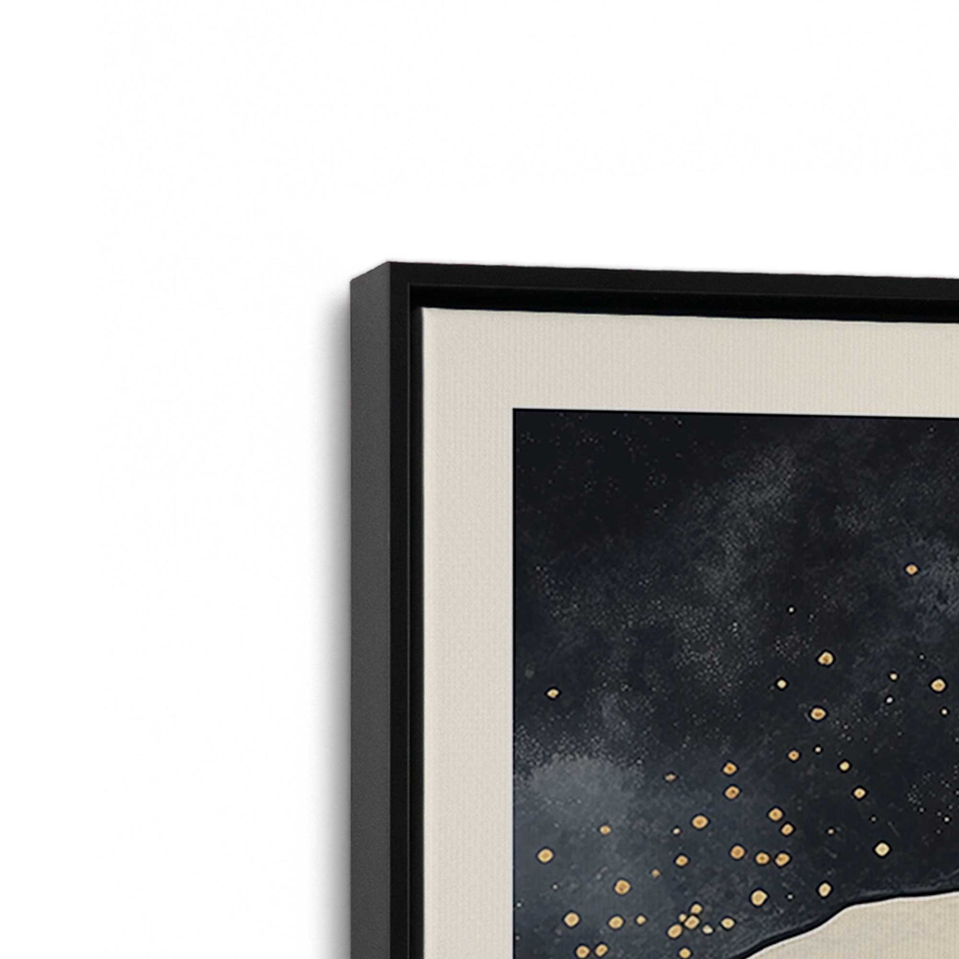 [Color:Satin Black], Picture of art in a Satin Black frame at an angle