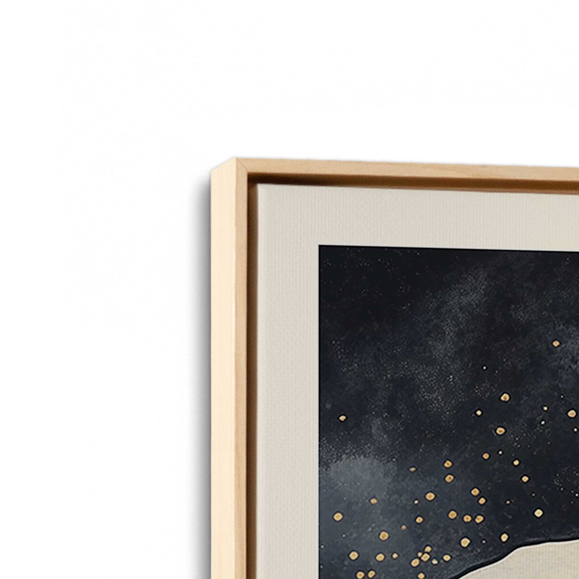 [Color:American Maple], Picture of art in a American Maple frame at an angle