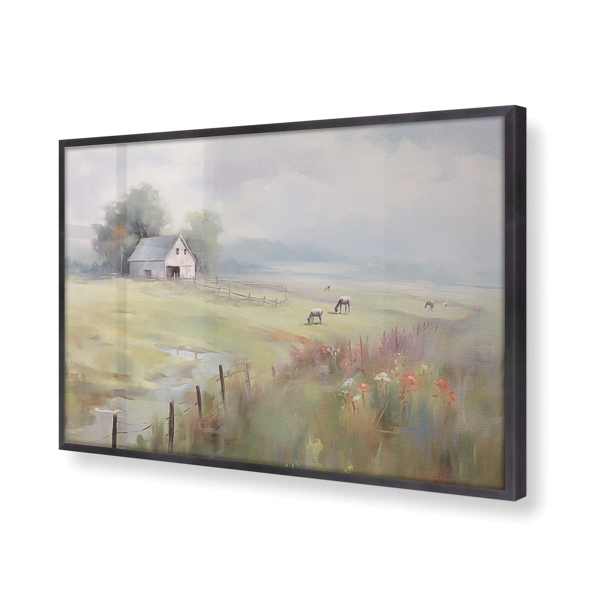 [Color:Weathered Zinc], Picture of art in a Weathered Zinc frame of the corner