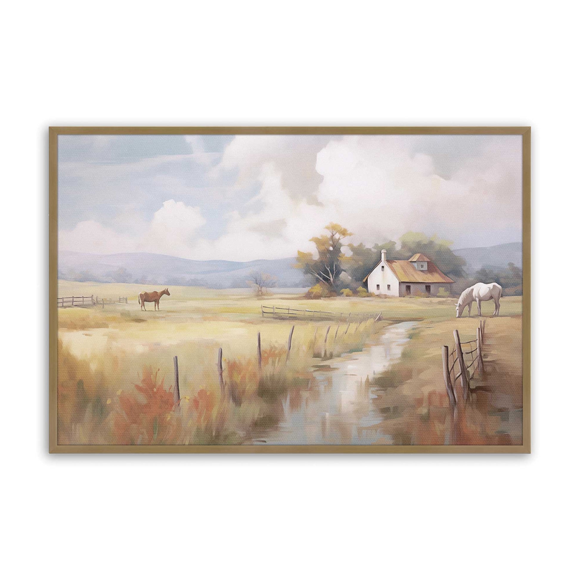 [Color:Brushed Gold], Picture of art in a Brushed Gold frame