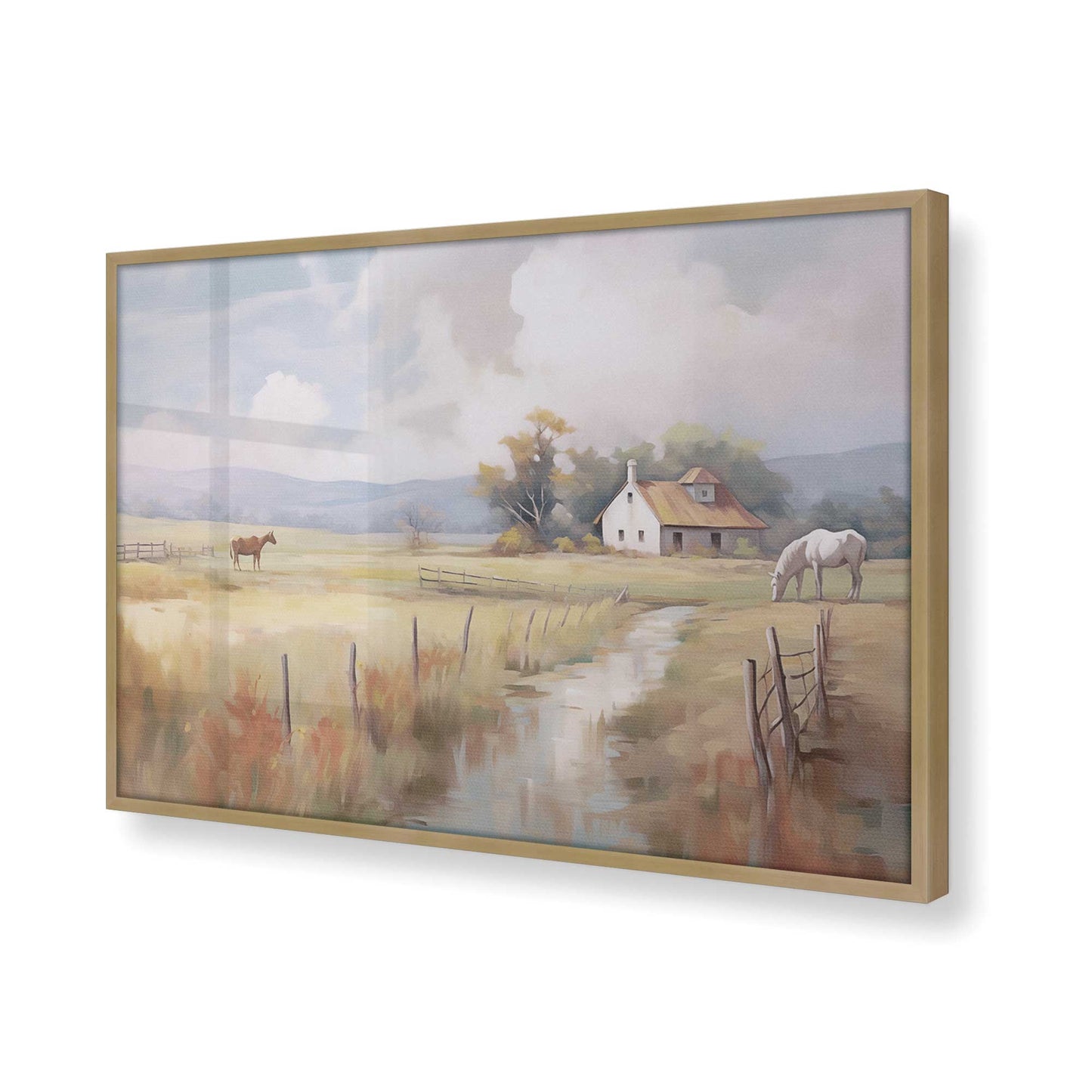[Color:Brushed Gold], Picture of art in a Brushed Gold frame of the corner