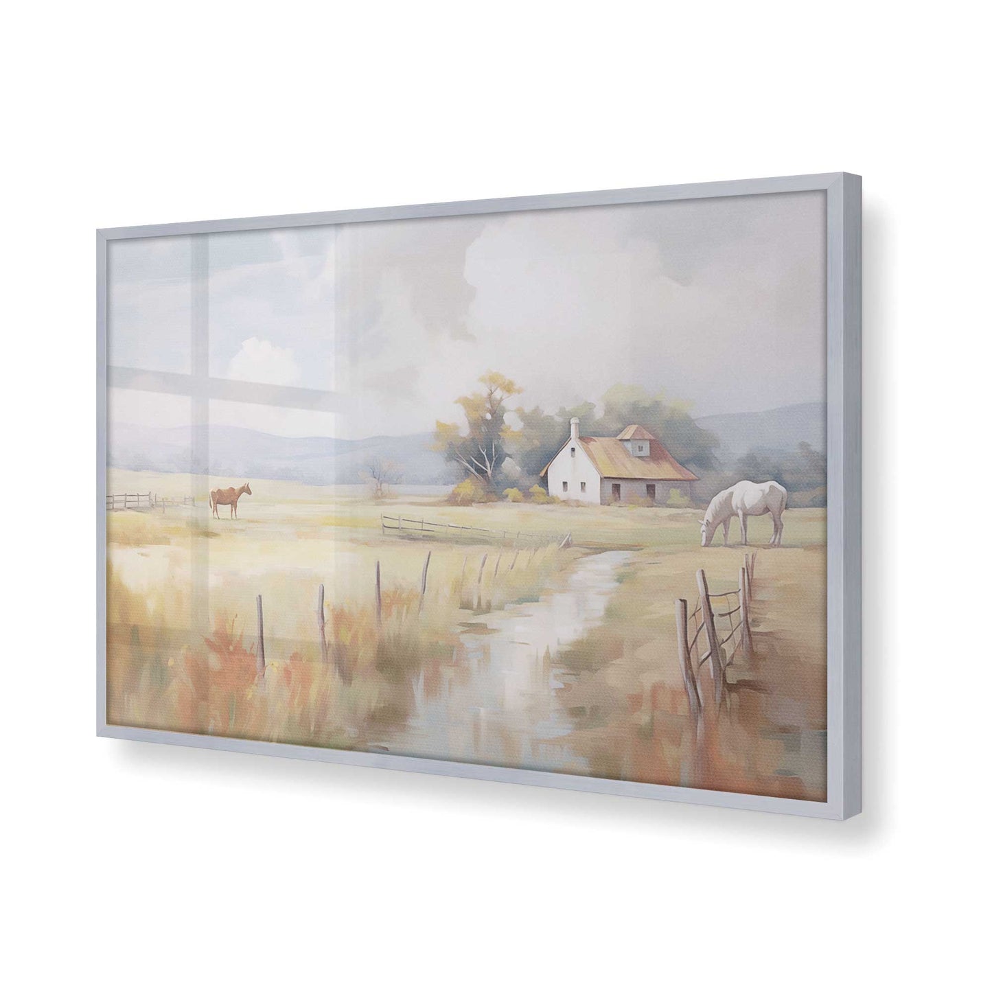 [Color:Polished Chrome], Picture of art in a Polished Chrome frame of the corner