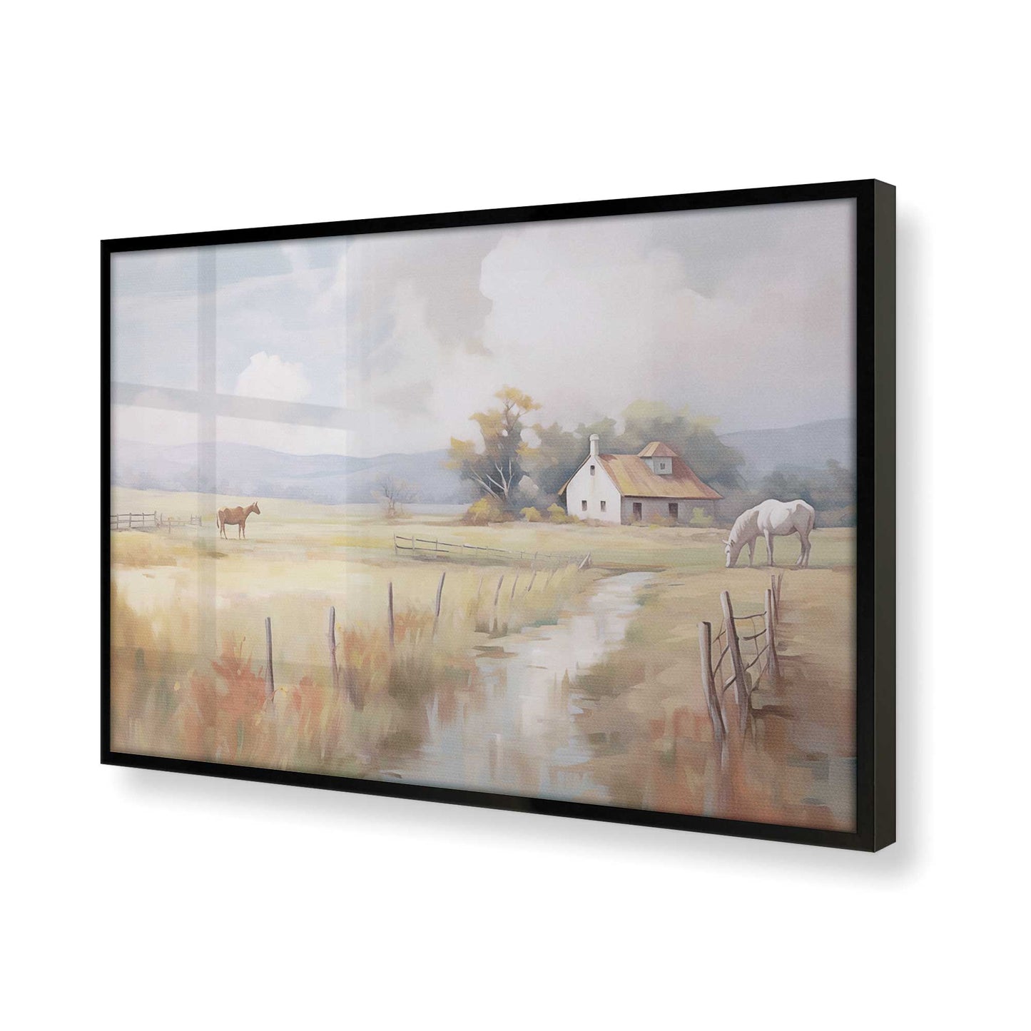 [Color:Satin Black], Picture of art in a Satin Black frame of the corner
