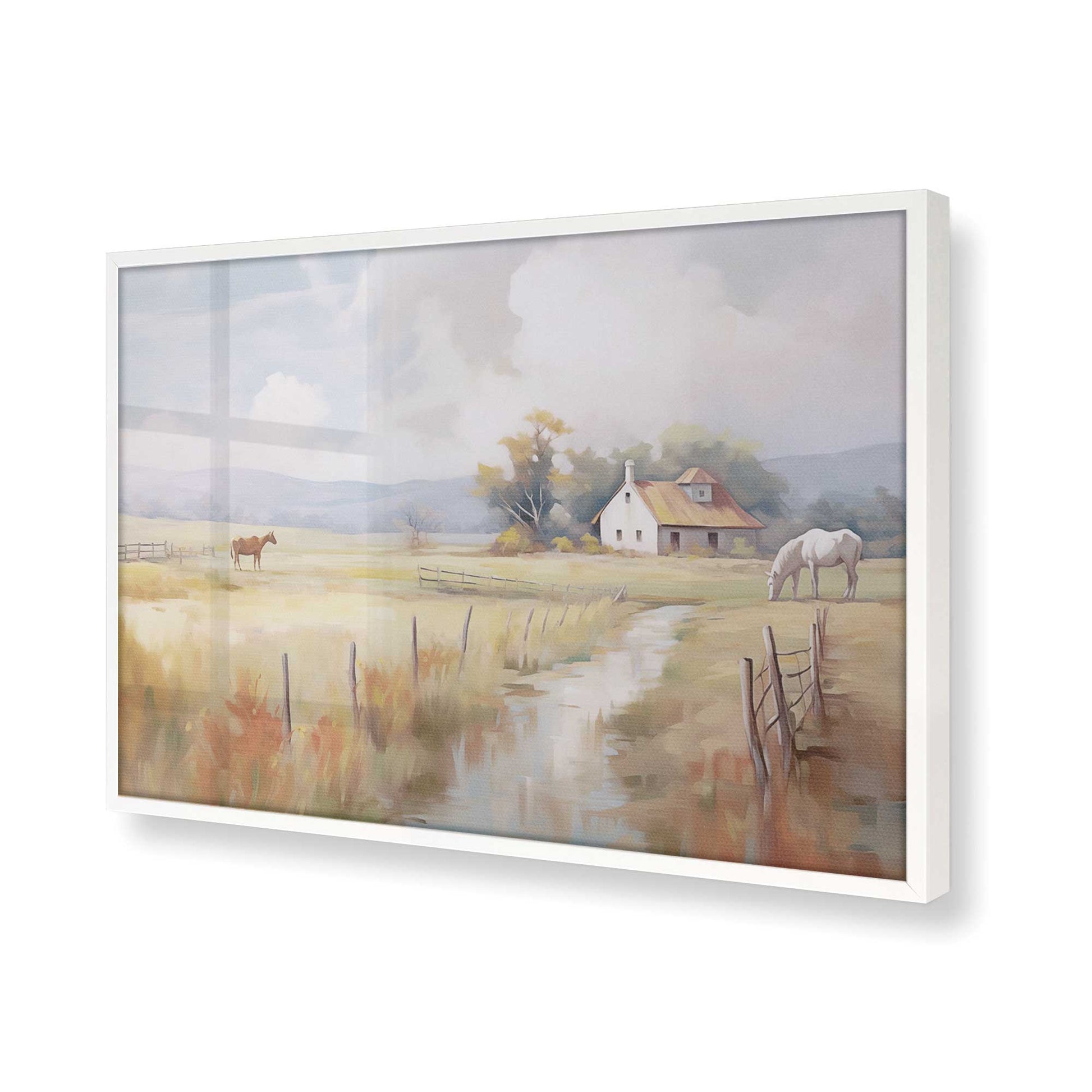 [Color:Opaque White], Picture of art in a Opaque White frame of the corner