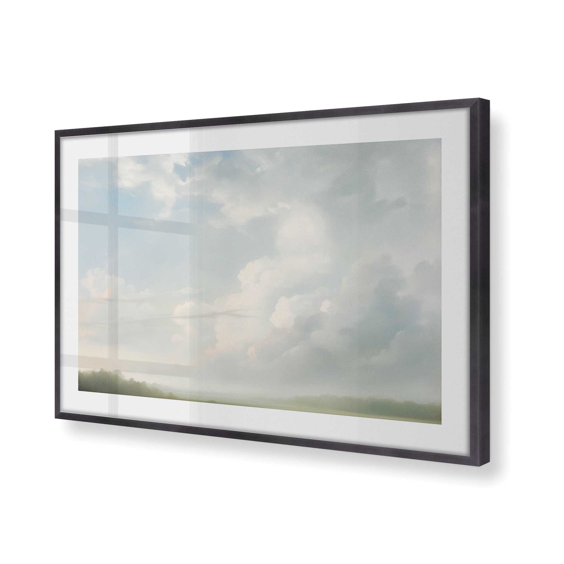 [Color:Weathered Zinc], Picture of art in a Weathered Zinc frame of the corner