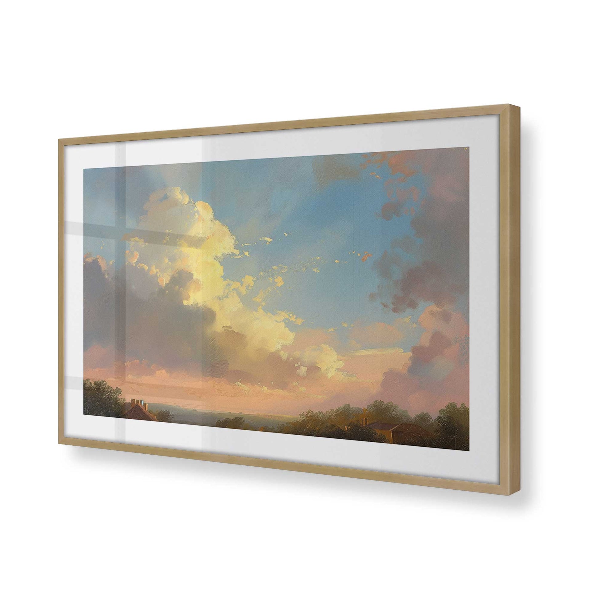 [Color:Brushed Gold], Picture of art in a Brushed Gold frame of the corner