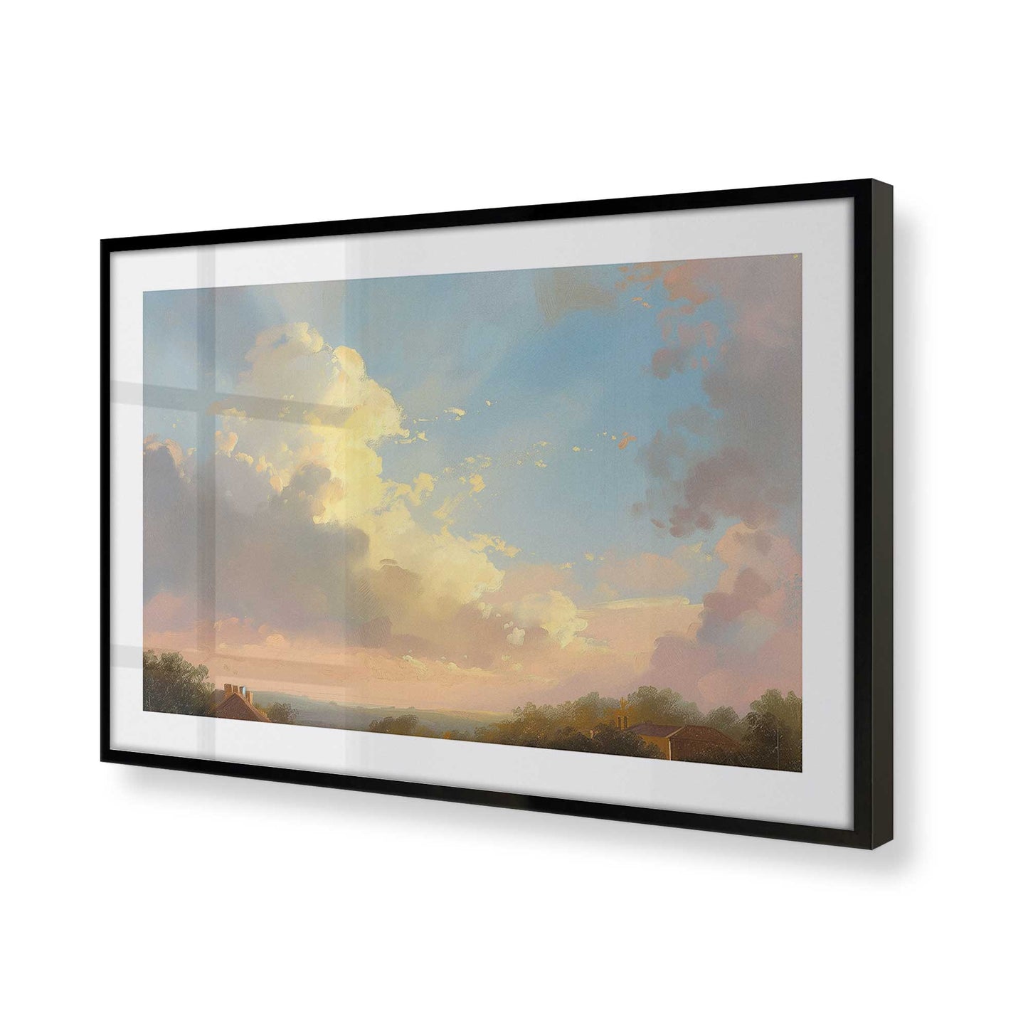 [Color:Satin Black], Picture of art in a Satin Black frame of the corner