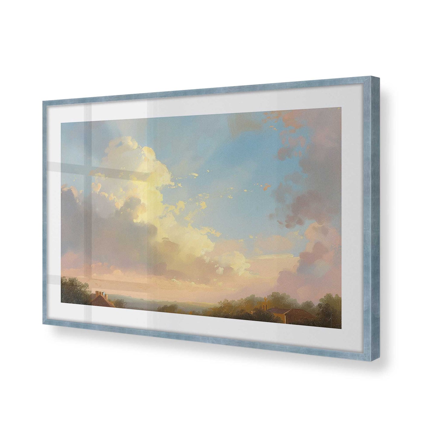 [Color:Electric Sky], Picture of art in a Electric Sky frame of the corner