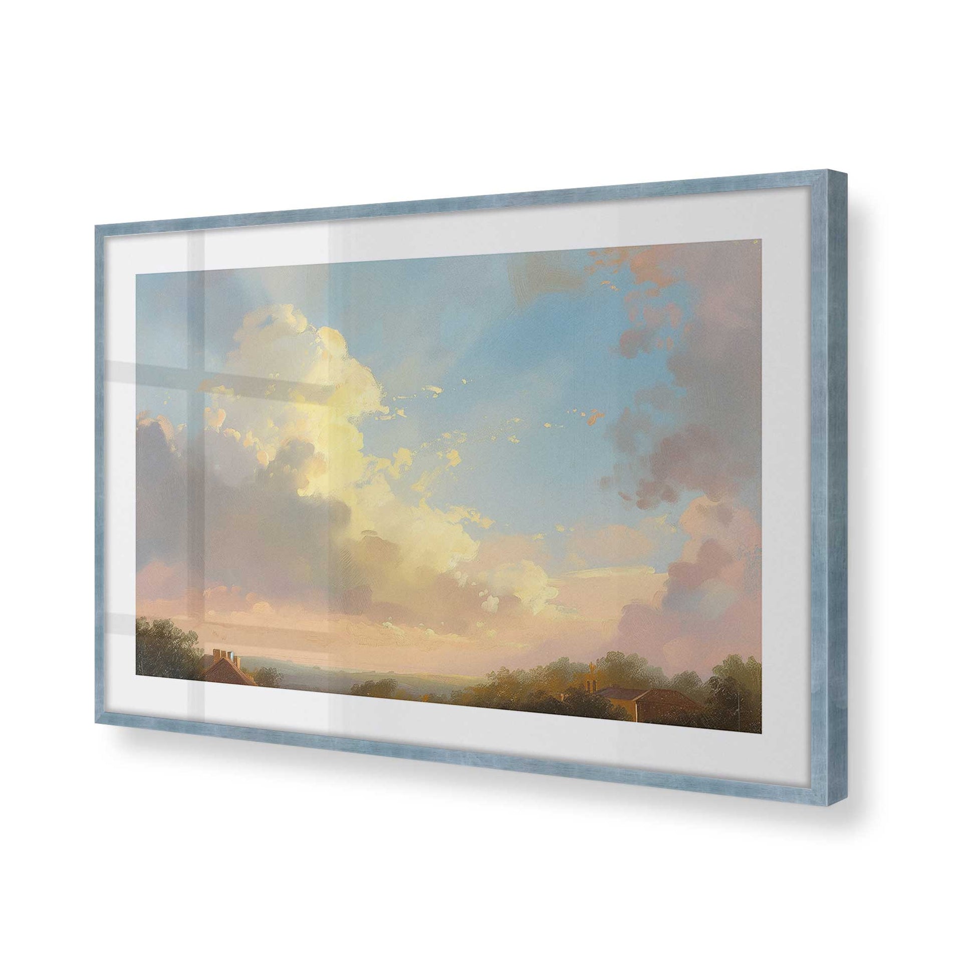 [Color:Electric Sky], Picture of art in a Electric Sky frame of the corner