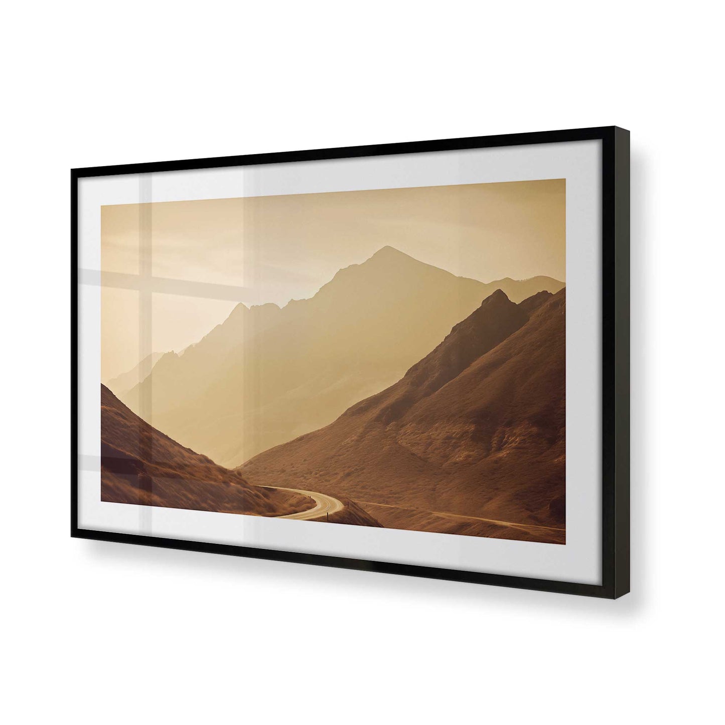 [Color:Satin Black], Picture of art in a Satin Black frame of the corner