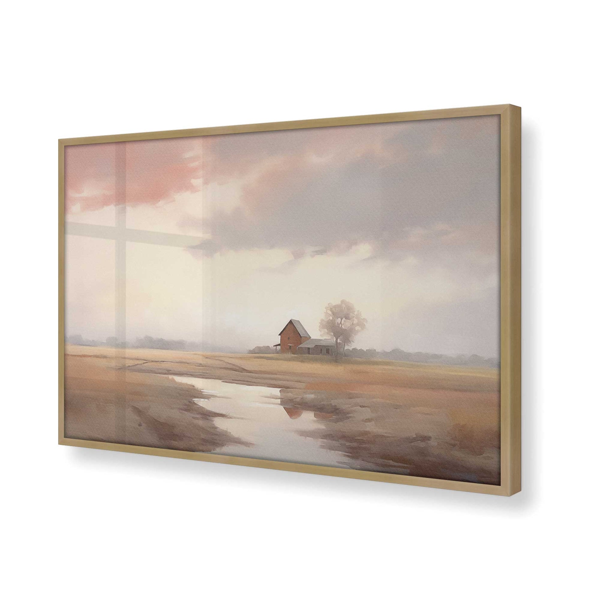 [Color:Brushed Gold], Picture of art in a Brushed Gold frame of the corner