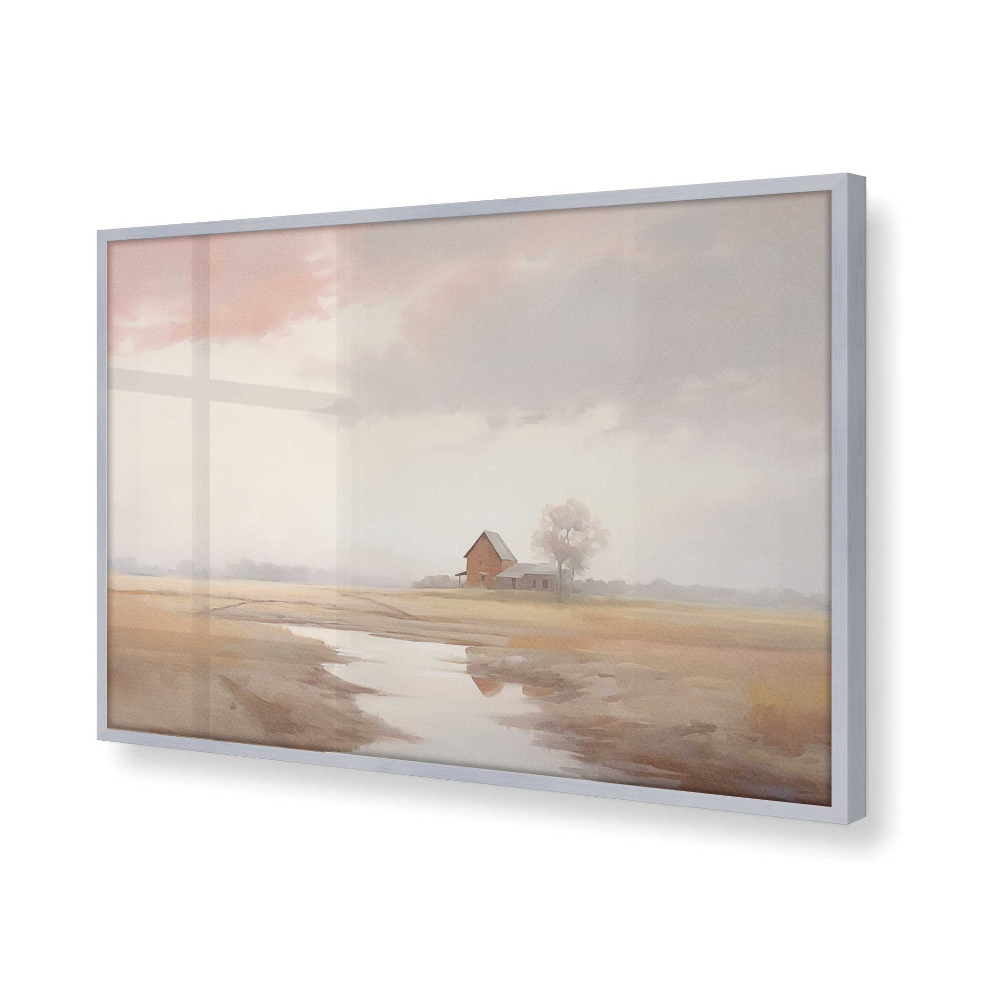 [Color:Polished Chrome], Picture of art in a Polished Chrome frame of the corner