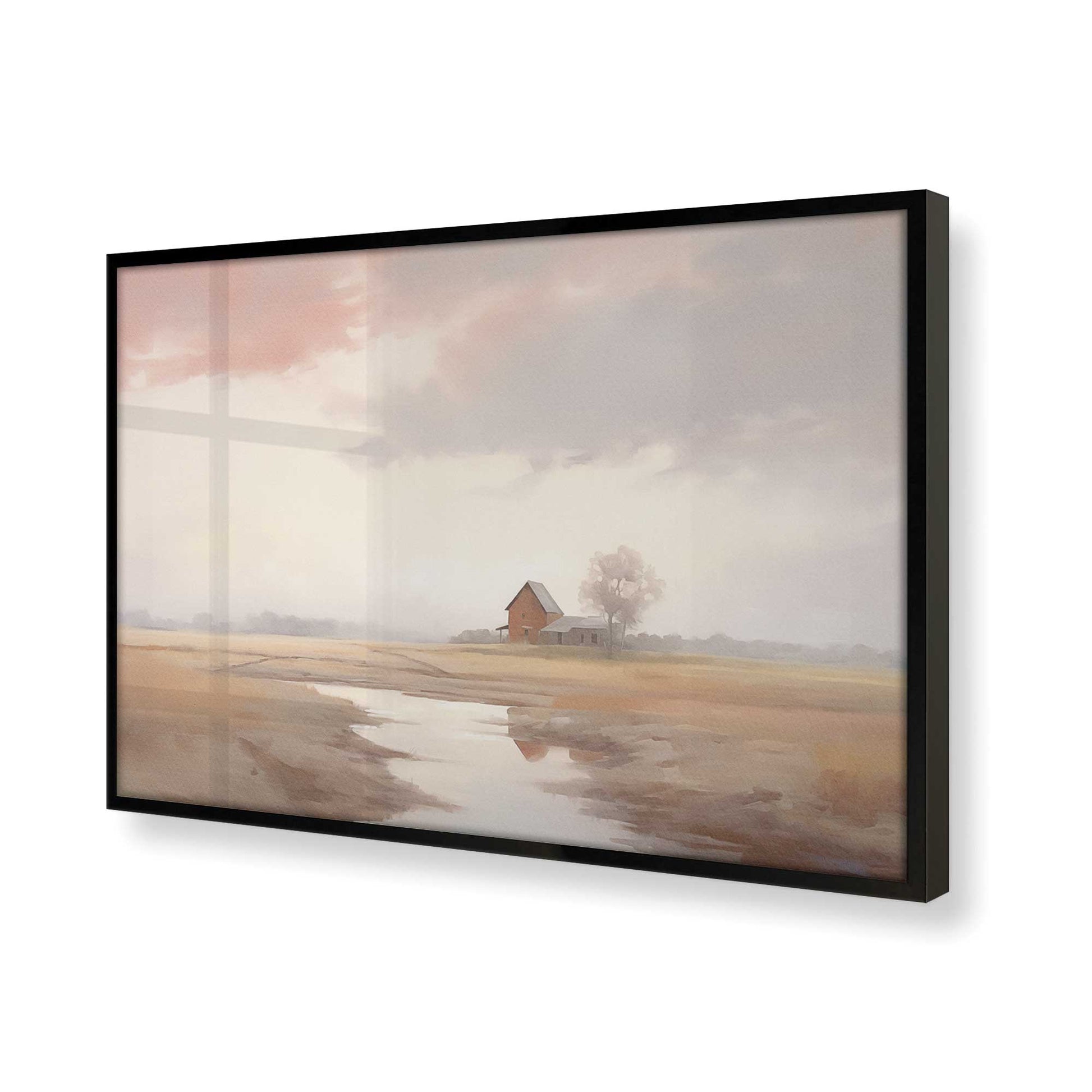 [Color:Satin Black], Picture of art in a Satin Black frame of the corner