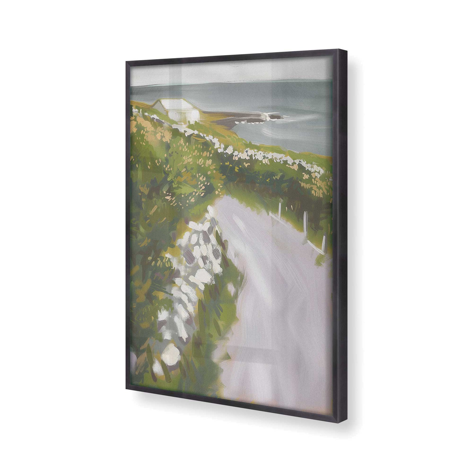 [Color:Weathered Zinc], Picture of art in a Weathered Zinc frame of the corner