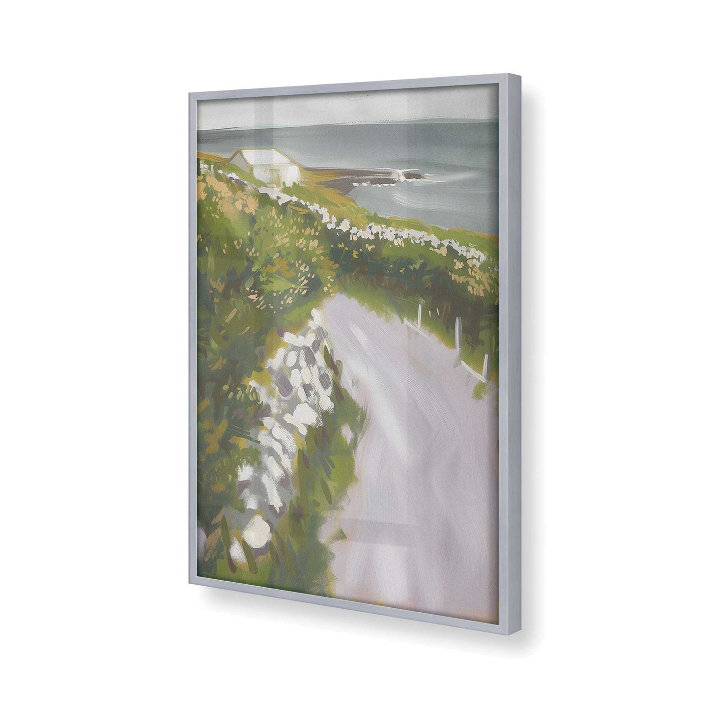 [Color:Polished Chrome], Picture of art in a Polished Chrome frame of the corner