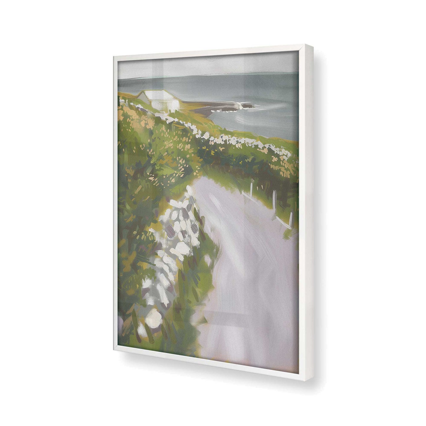 [Color:Opaque White], Picture of art in a Opaque White frame of the corner