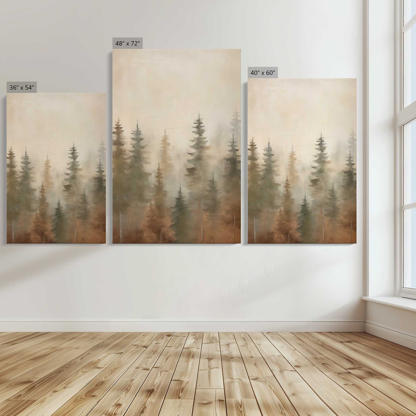 [Color:Stretched Canvas], Image showing the size comparisons
