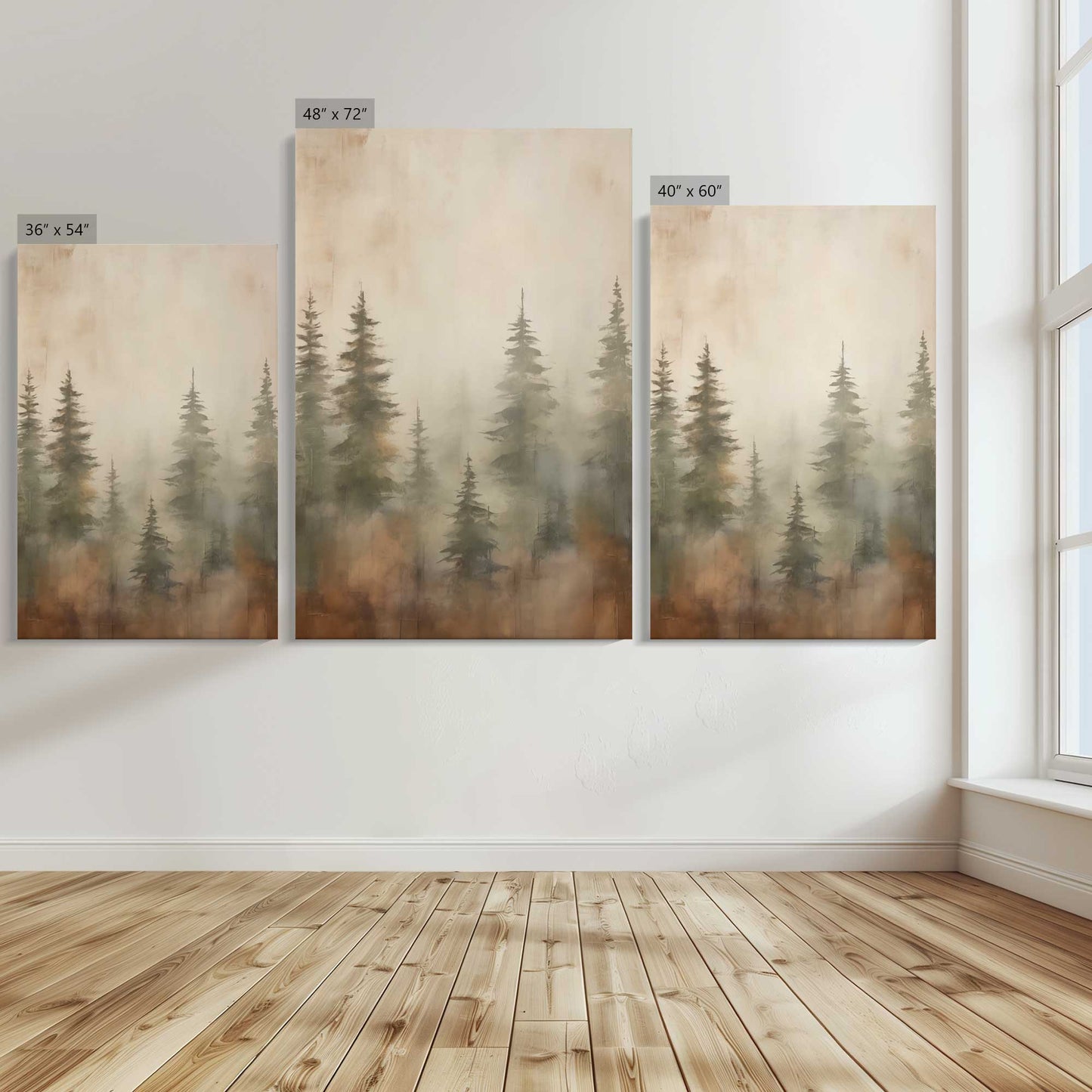 [Color:Stretched Canvas], Image showing the size comparisons