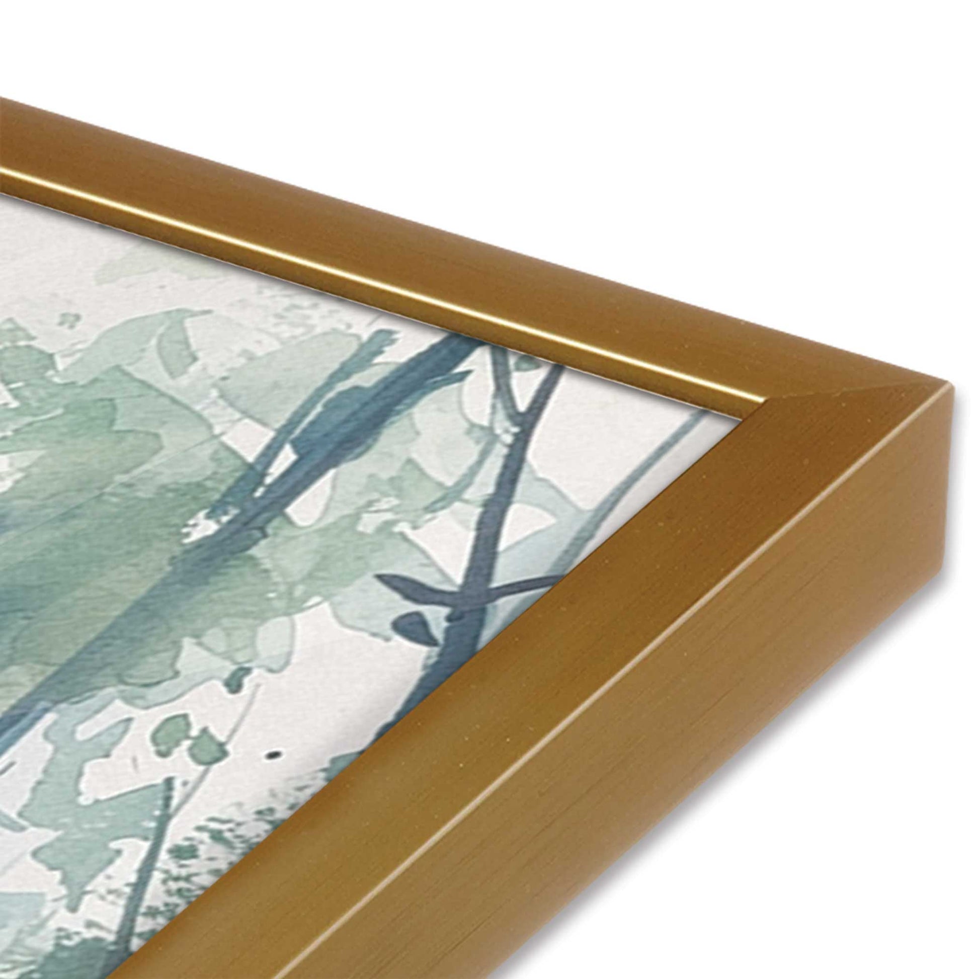 [Color:Polished Gold], Picture of art in a Polished Gold frame at an angle