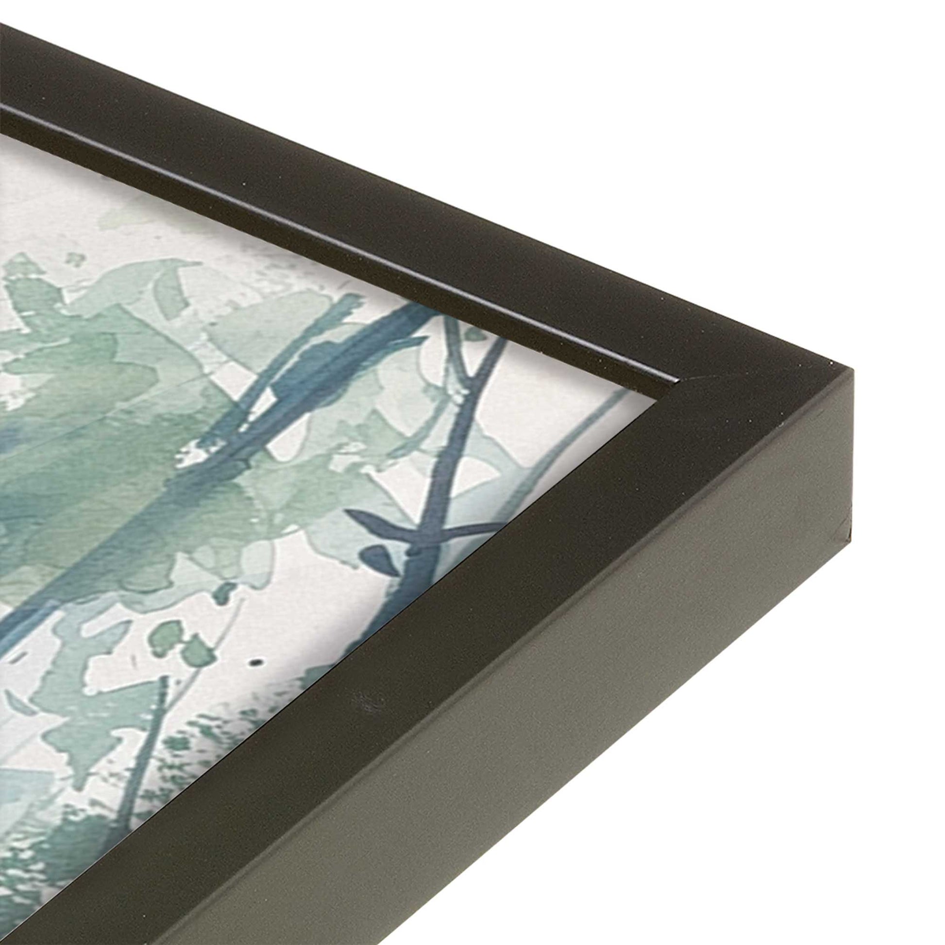 [Color:Satin Black], Picture of art in a Satin Black frame at an angle