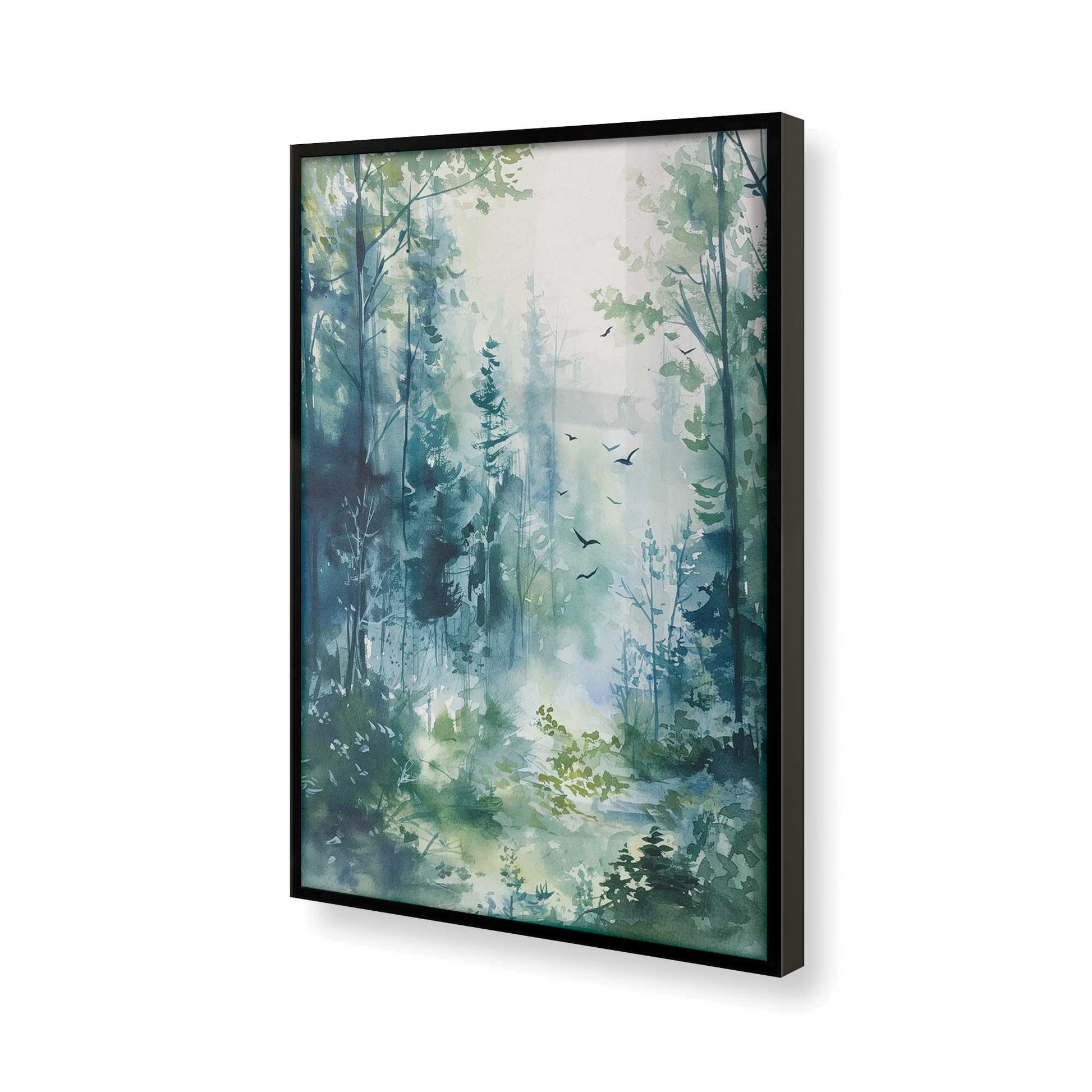[Color:Satin Black], Picture of art in a Satin Black frame of the corner
