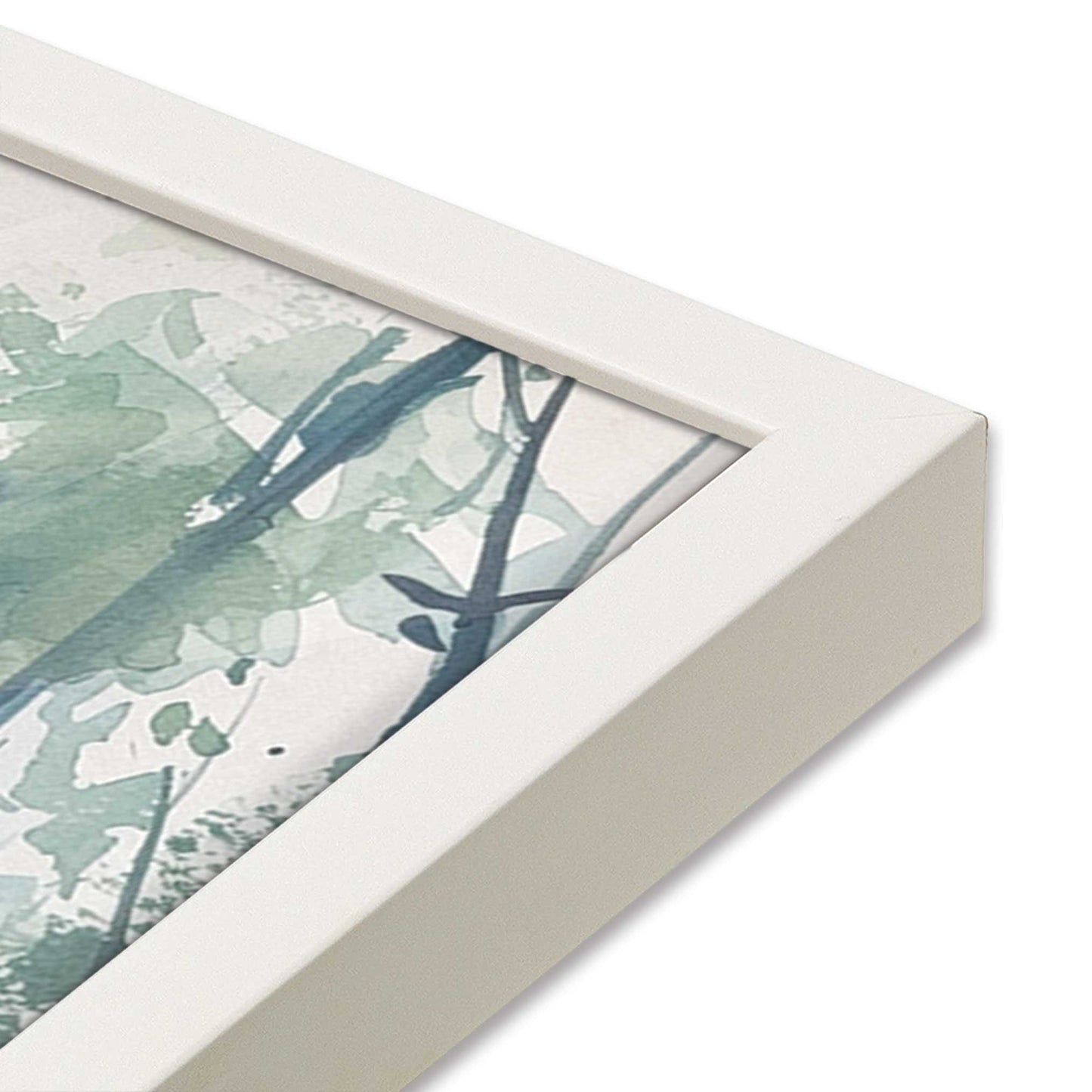 [Color:Opaque White], Picture of art in a Opaque White frame at an angle