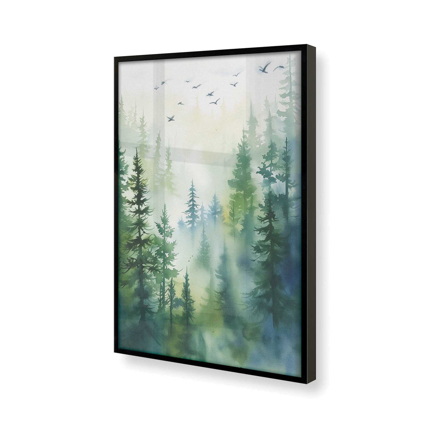 [Color:Satin Black], Picture of art in a Satin Black frame of the corner