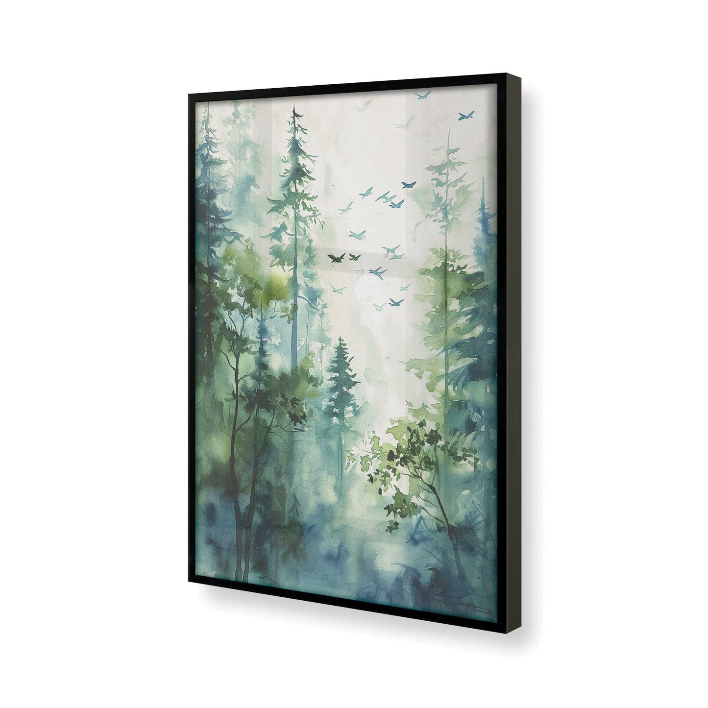 [Color:Satin Black], Picture of art in a Satin Black frame of the corner