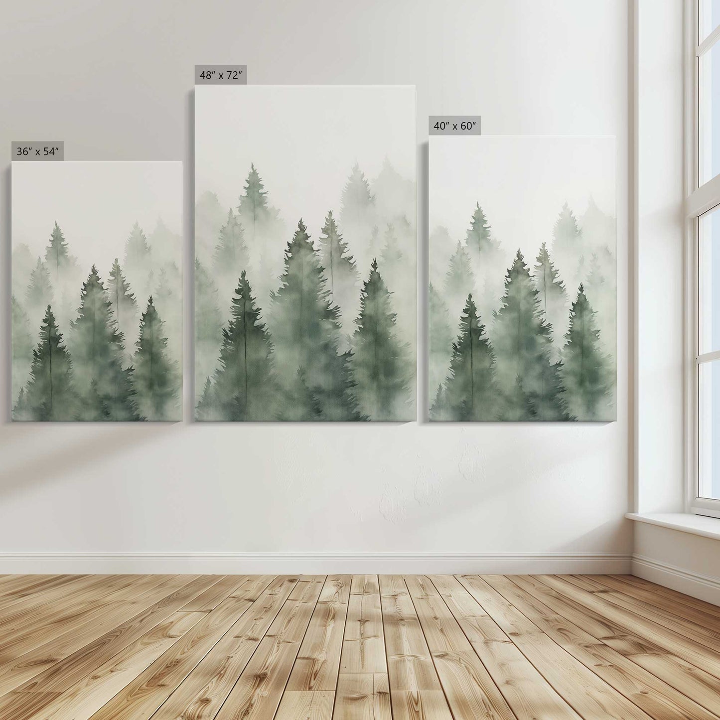 [Color:Stretched Canvas], Image showing the size comparisons