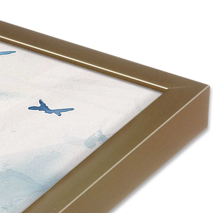 [Color:Brushed Gold], Picture of art in a Brushed Gold frame at an angle