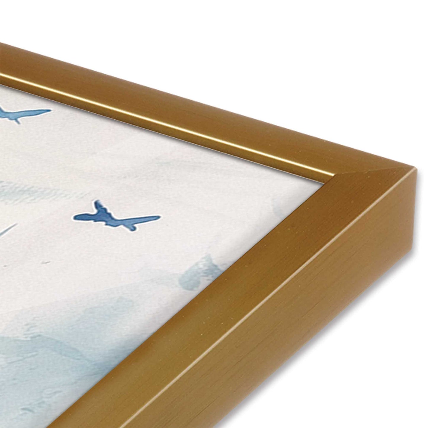[Color:Polished Gold], Picture of art in a Polished Gold frame at an angle