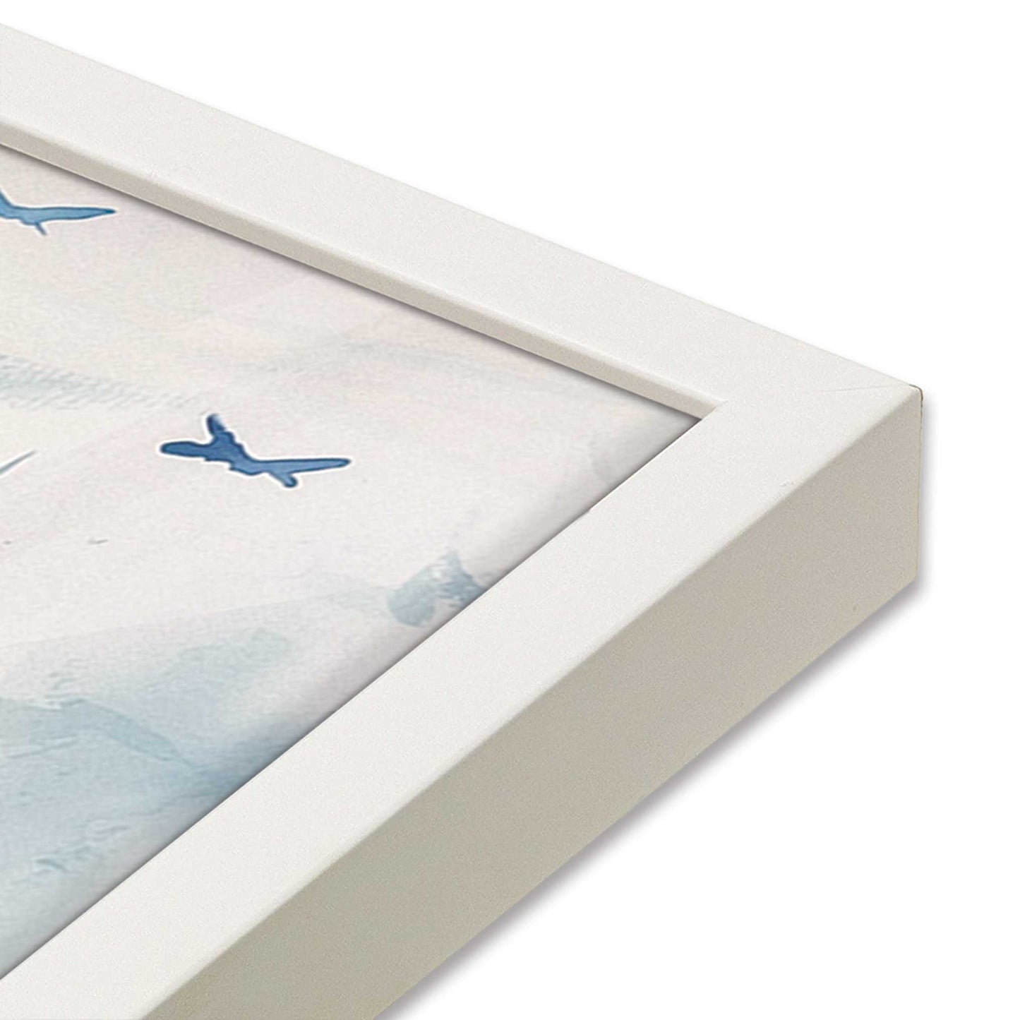 [Color:Opaque White], Picture of art in a Opaque White frame at an angle