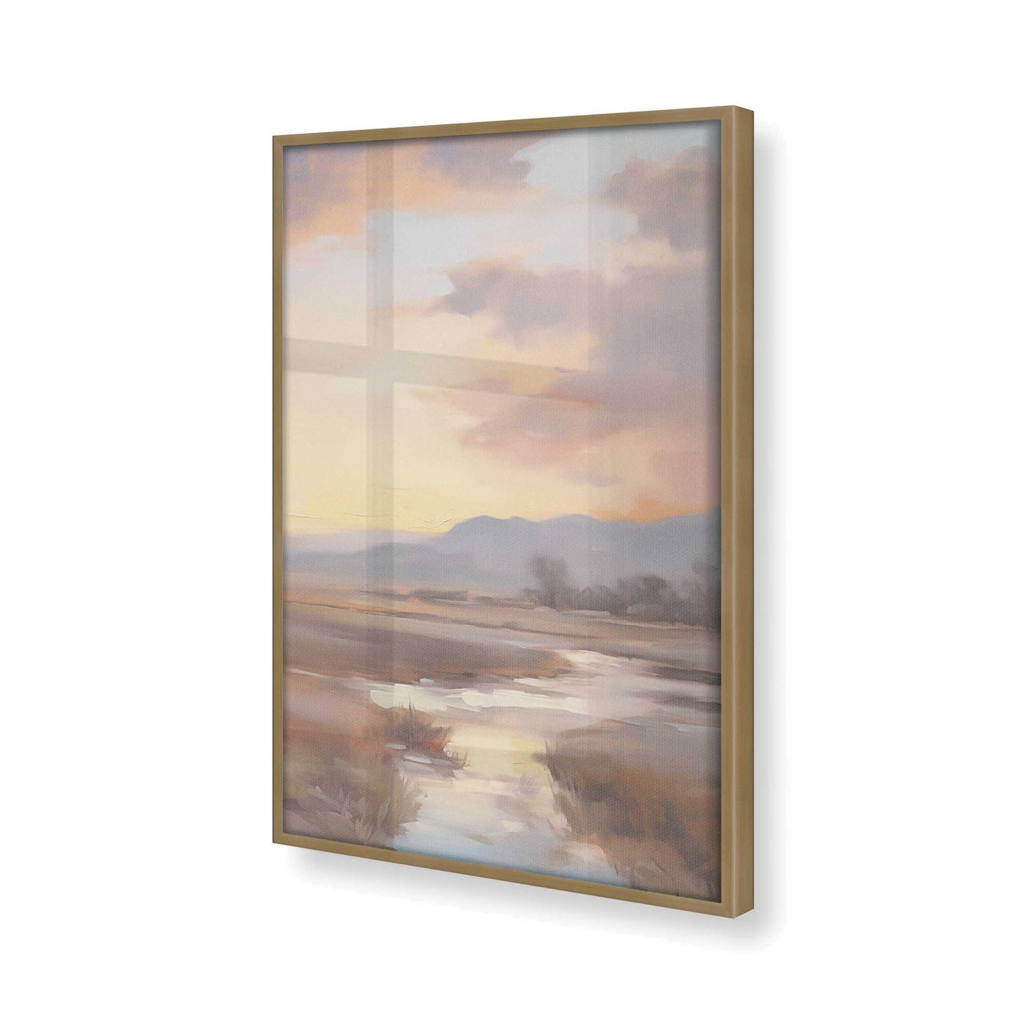 [Color:Brushed Gold], Picture of art in a Brushed Gold frame of the corner