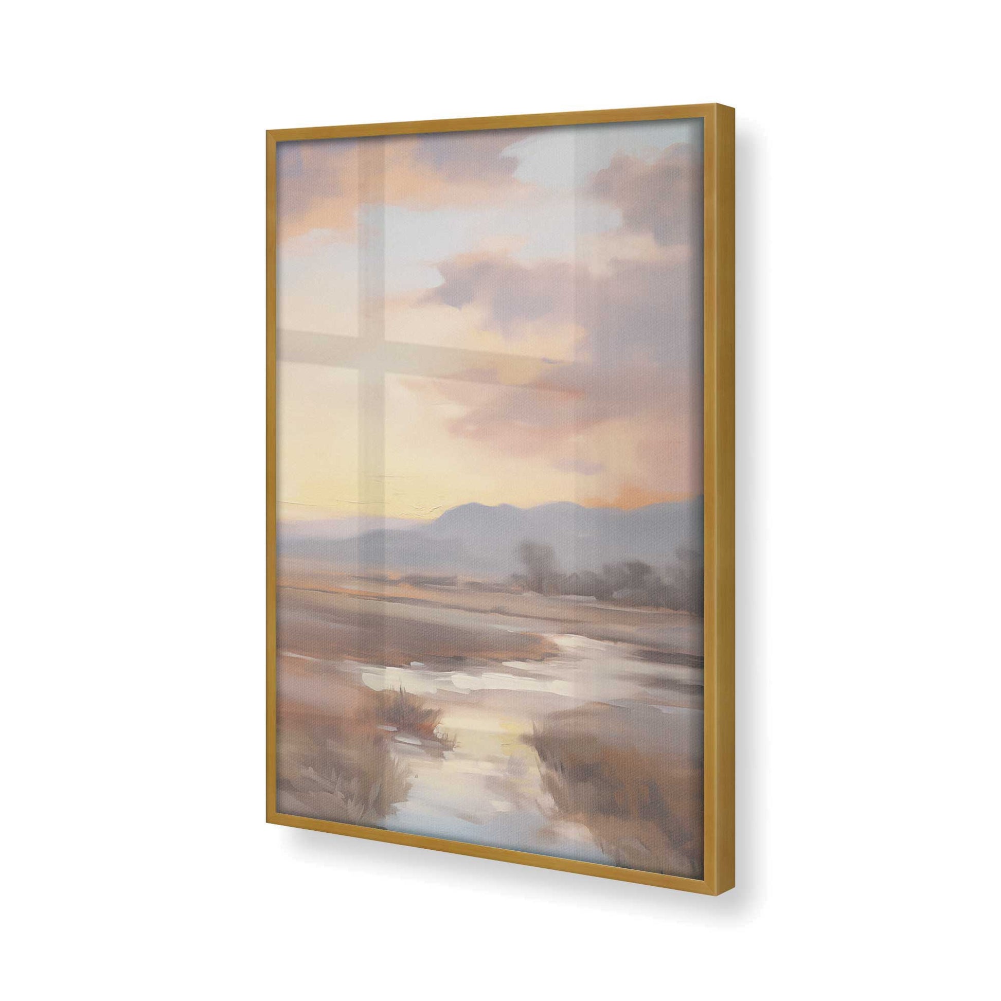 [Color:Polished Gold], Picture of art in a Polished Gold frame of the corner