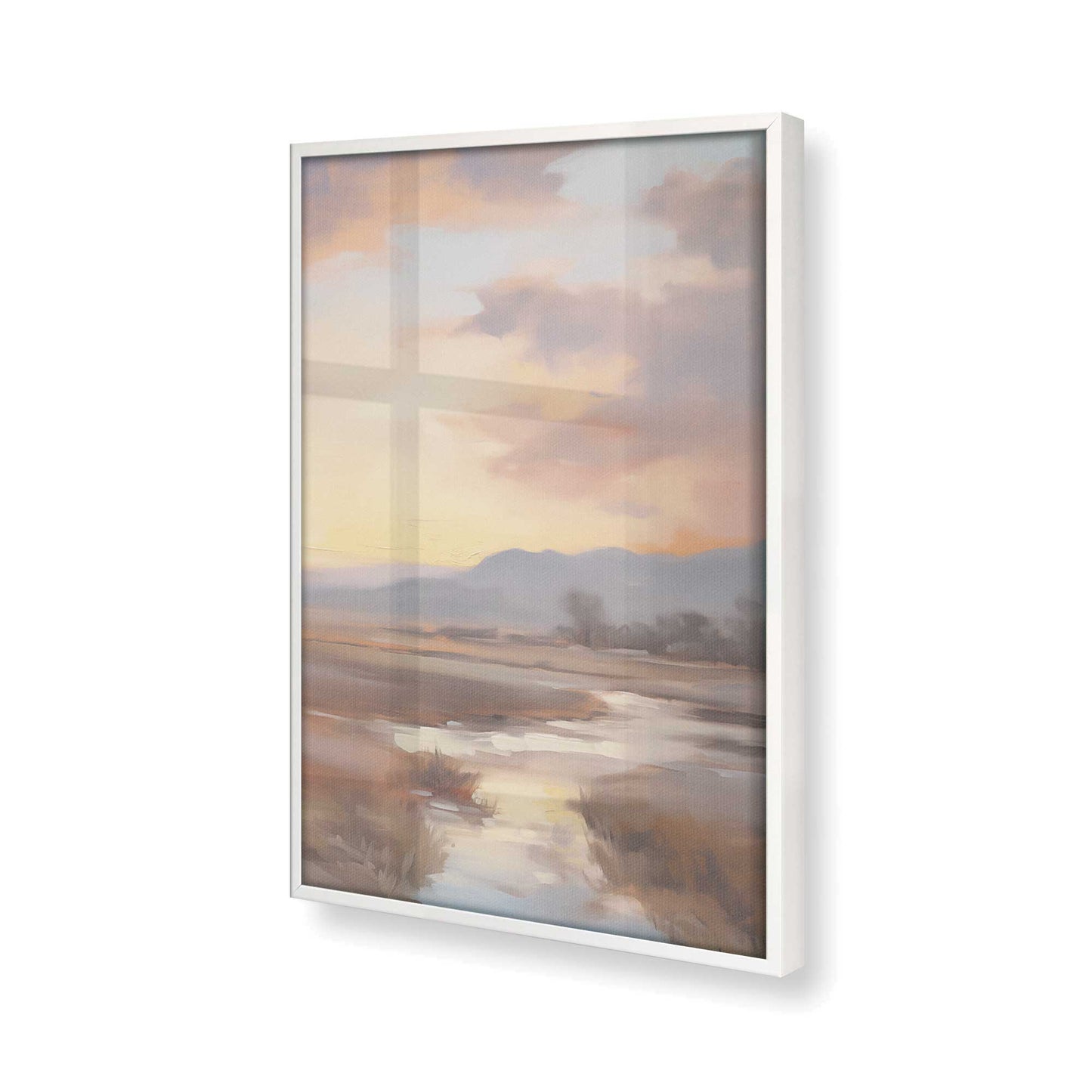 [Color:Opaque White], Picture of art in a Opaque White frame of the corner