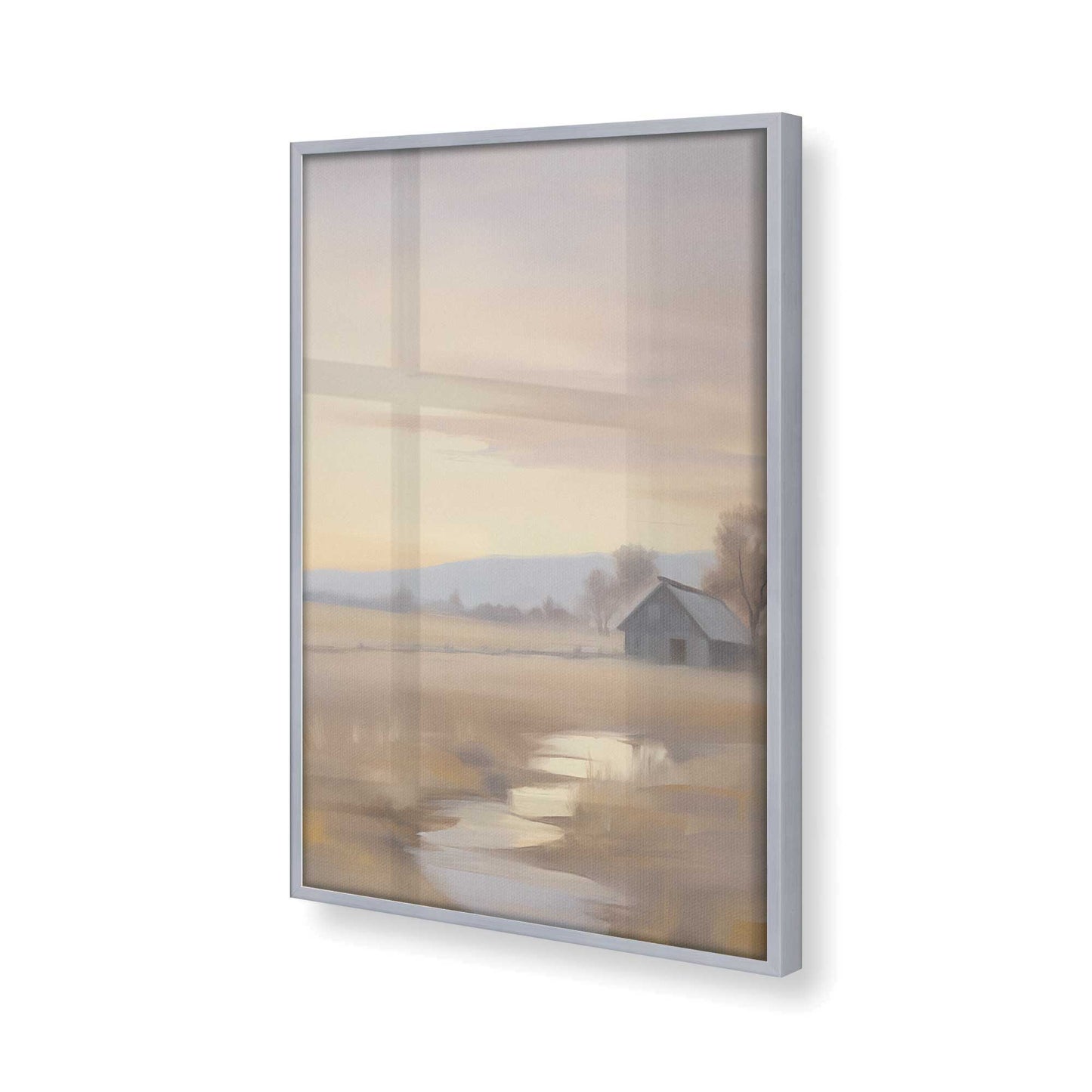 [Color:Polished Chrome], Picture of art in a Polished Chrome frame of the corner