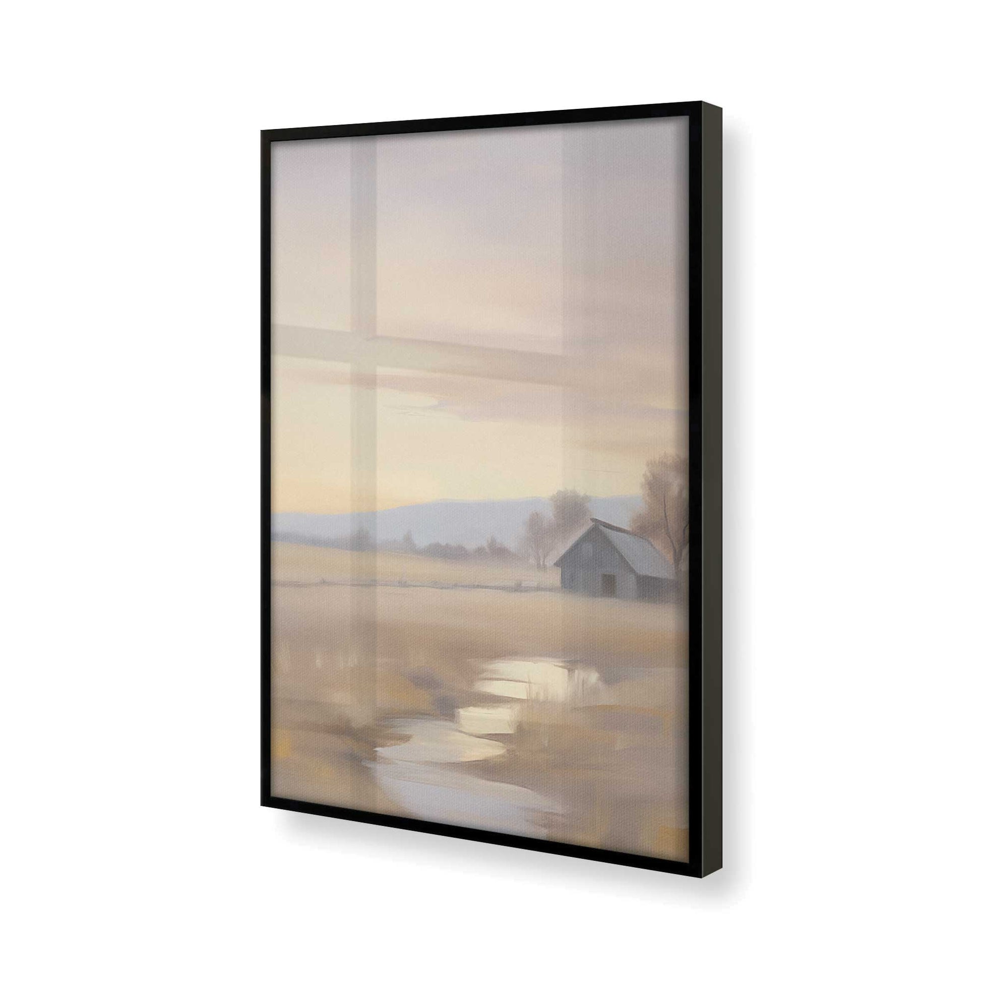 [Color:Satin Black], Picture of art in a Satin Black frame of the corner