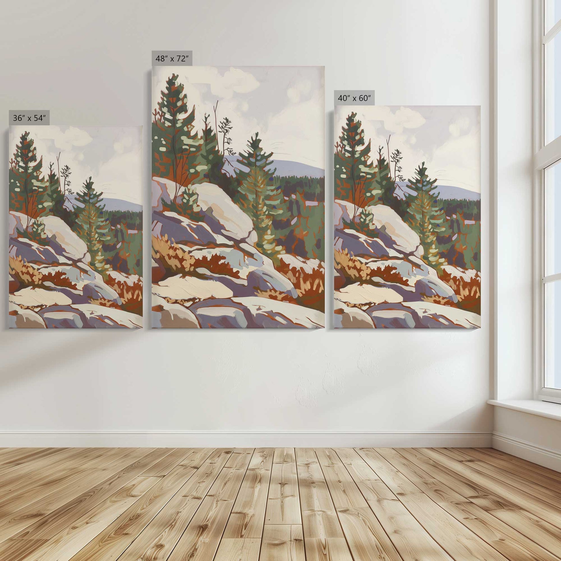 [Color:Stretched Canvas], Image showing the size comparisons