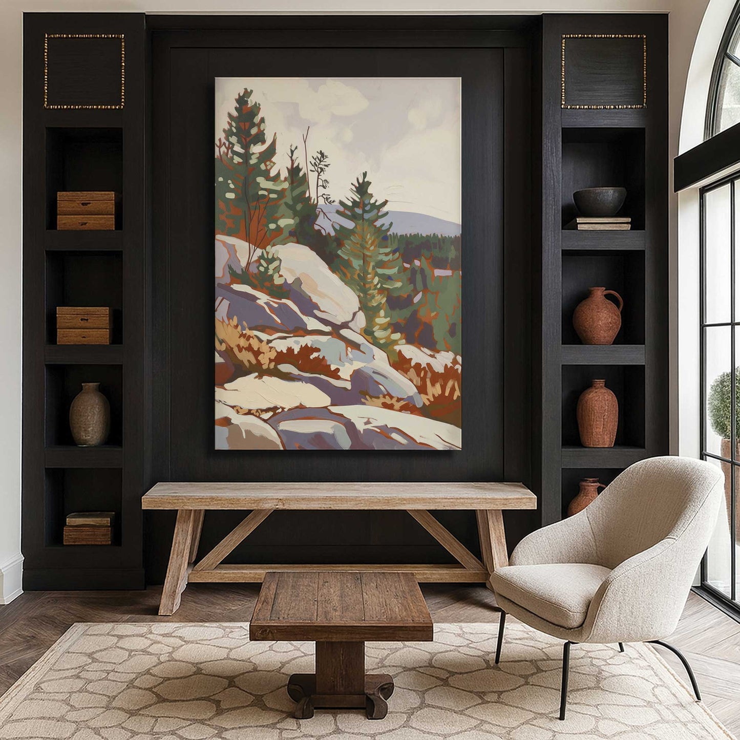 [Color:Stretched Canvas], Picture of art in a room