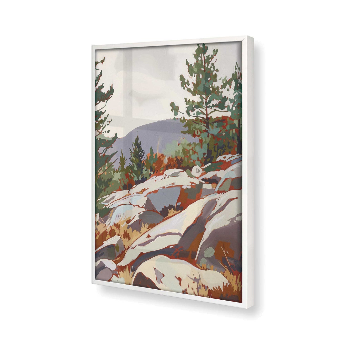 [Color:Opaque White], Picture of art in a Opaque White frame of the corner