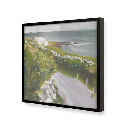 [Color:Satin Black], Picture of art in a Satin Black frame at an angle
