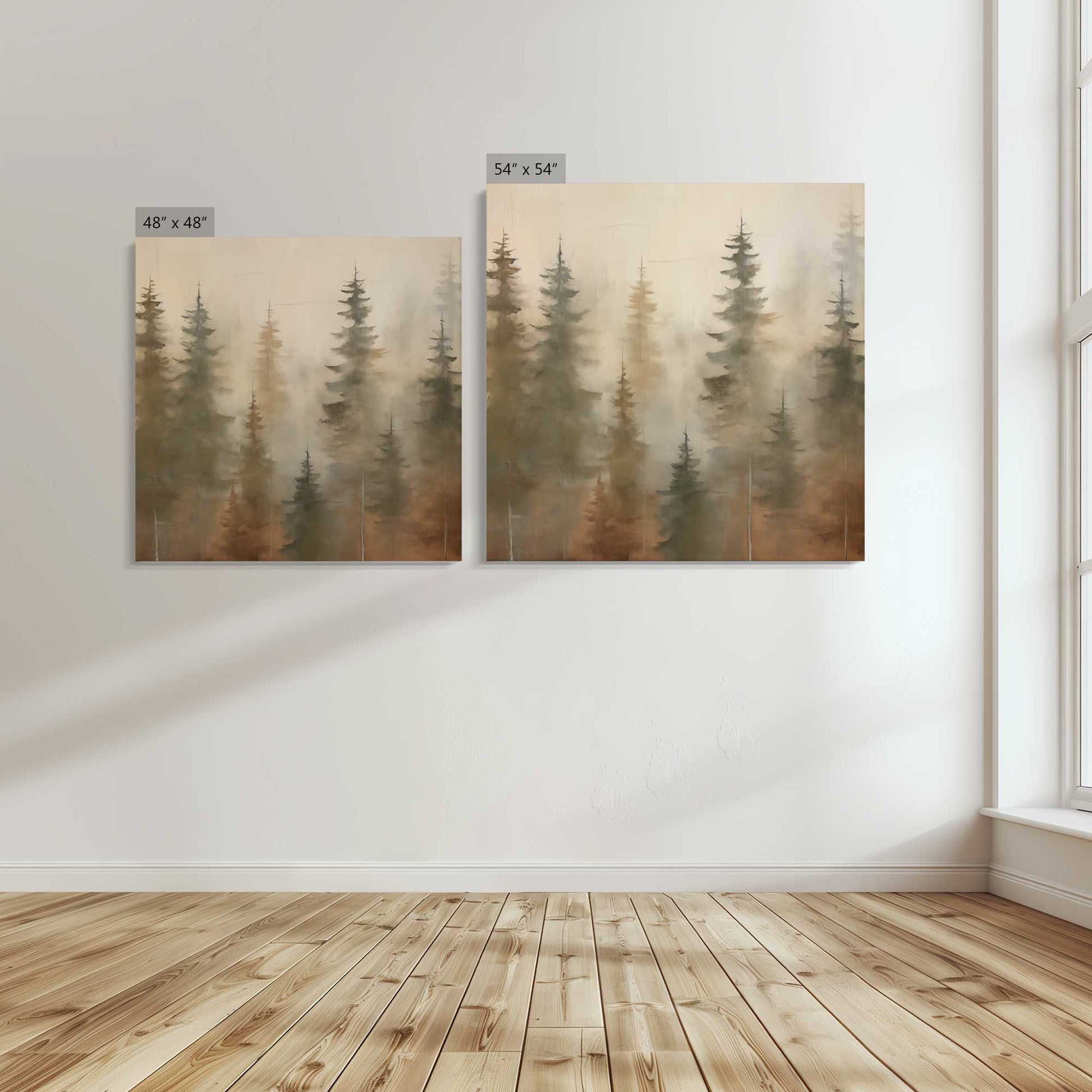 [Color:Stretched Canvas], Image showing the size comparisons