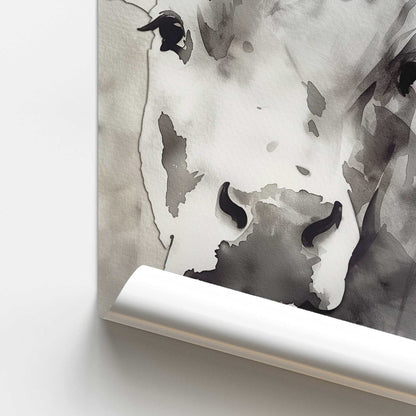 Monochrome Abstract Cow I Promotional Rolled Print