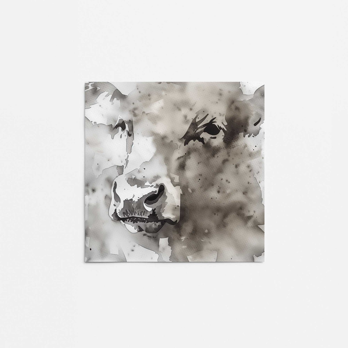 Monochrome Abstract Cow II Promotional Rolled Print