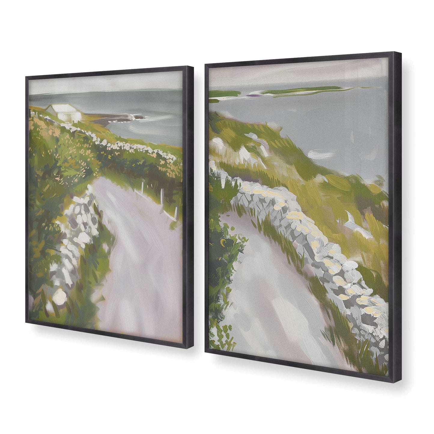 [Color:Weathered Zinc], Picture of art in a Weathered Zinc frame at an angle